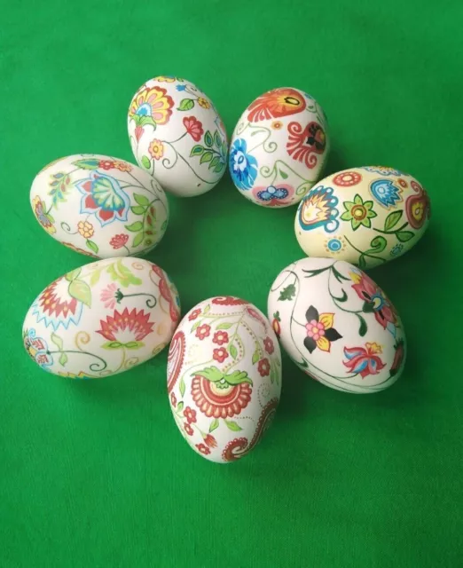 Easter Eggs Hand-painted wooden eggs in gift box...