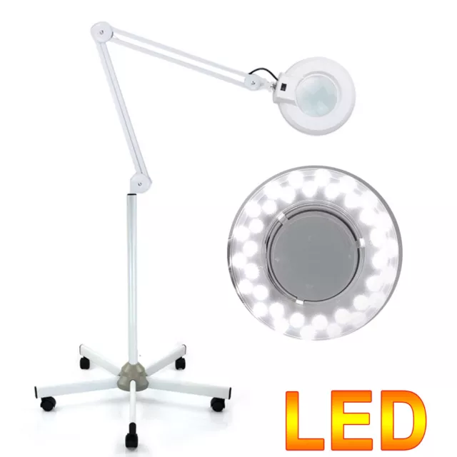 8X Dioptrien LED Lupenleuchte Lupenlampe Kaltlicht Kosmetik Lupe mit Stativ