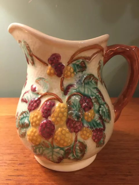 Vintage Majolica Genuine Shorter & Son Hand Painted Staffordshire Pottery Jug