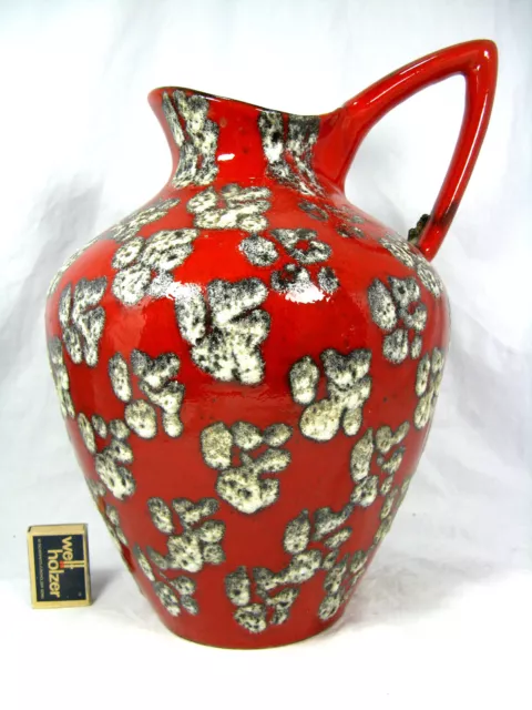 Well shaped 60´s design ES Keramik vase Emons & Söhne  " Lava " glaze 35 cm