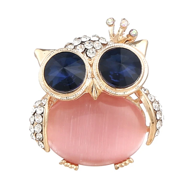Strass Eule Brosche Legierung Clip Kragen Schmuck für Frauen Mädchen Damen