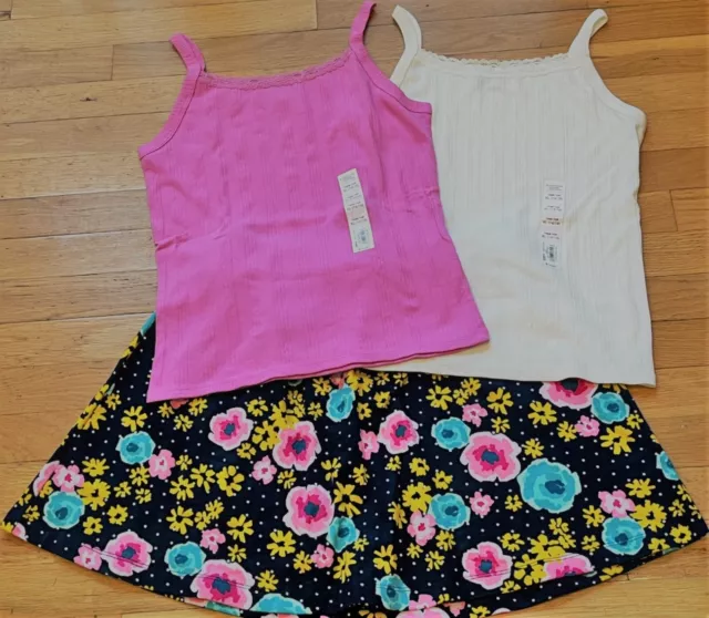 NEW 3pc Lot CHEROKEE & SO Floral Skirt & Lace Tank Top Shirts Size XL 14-16 NWT