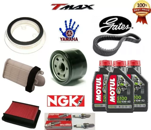 Kit Tagliando Yamaha T Max Tmax 500 2008 2009 T-Max Olio+Candele+Filtri+Cinghia