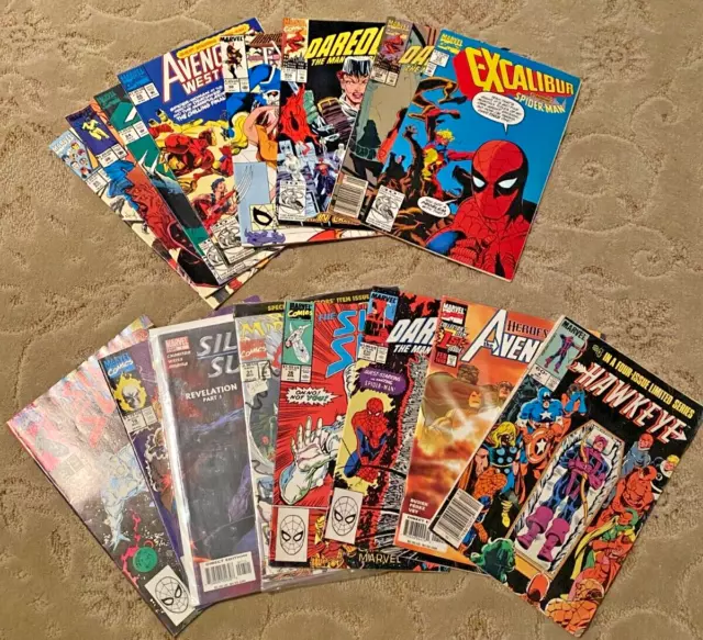 Marvel Comic Lot Daredevil, Silver Surfer, More Lot of 16 Seem in good condition