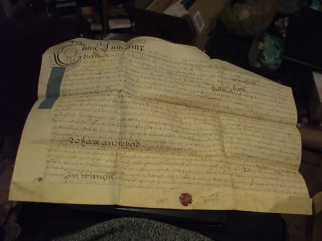 Rare Antique  1718 Vellum Indenture -  Relating To Canford Magna Wimborne Oakely