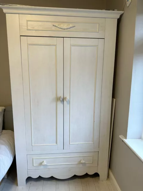 Antique French Style Wardrobe Chalk White