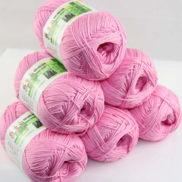 Sale New 6 Skeins x 50gr Soft Bamboo Cotton Hand Knitting Crochet Baby Yarn 930