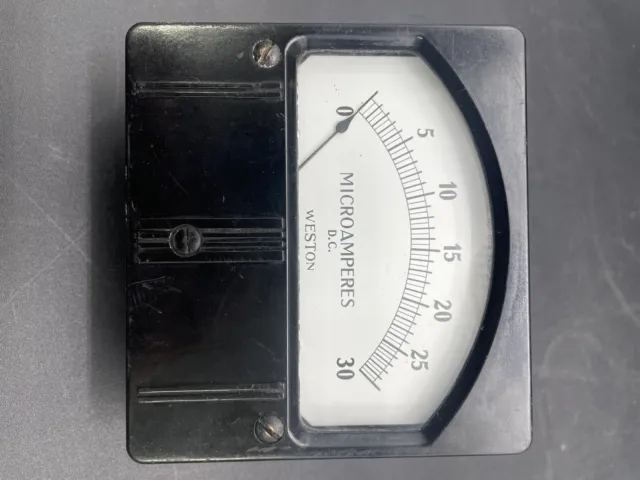 vintage Weston Bakelite Microamperes DC Panel Meter