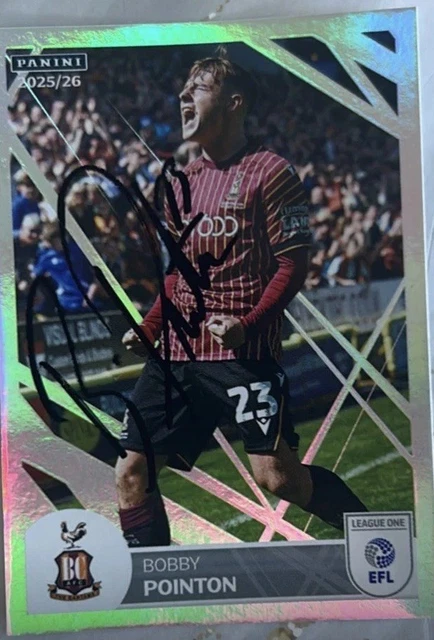 BOBBY POINTON EFL Panini 2025/26 signed sticker Bradford City League 1 ...