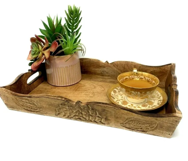 Rustic Solid wood distressed vintage farmhouse Tray Serving tray with handles