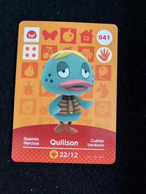 Carte Amiibo Animal Crossing 041 Narcisse / Quillson [EUR] Série 1 Near