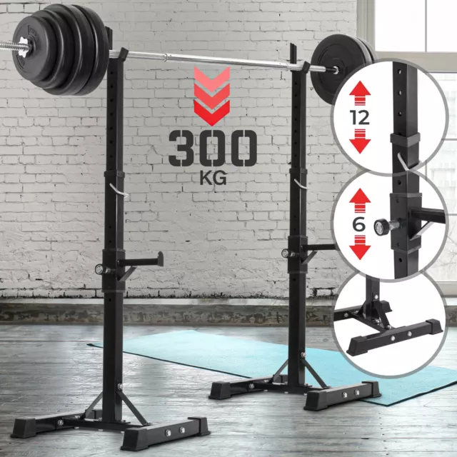 Physionics® Langhantelständer 300kg Hantelständer Langhantelablage Squat Rack