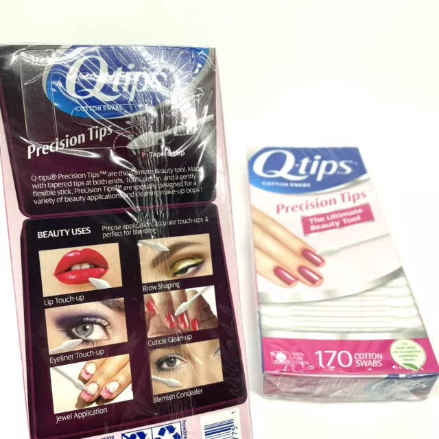 Lot of 2 Q-tips Precision Tips Ultimate Beauty Tool 340 Cotton Swabs Tapered Tip