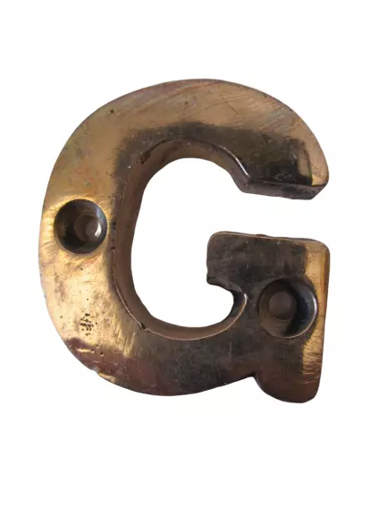 G – BRASS Letters / Letter - HOUSE DOOR Sign - SOLID - Capital Alphabet Letter