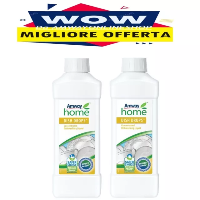 2 Detergente Liquido Concentrato DISH DROPS Amway da 1 lt  detersivo piatti .