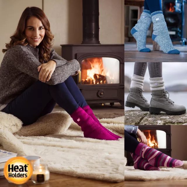 HEAT HOLDERS - Ladies / Womens Winter Warm 2.3 TOG Striped Twist Thermal  Socks £11.99 - PicClick UK