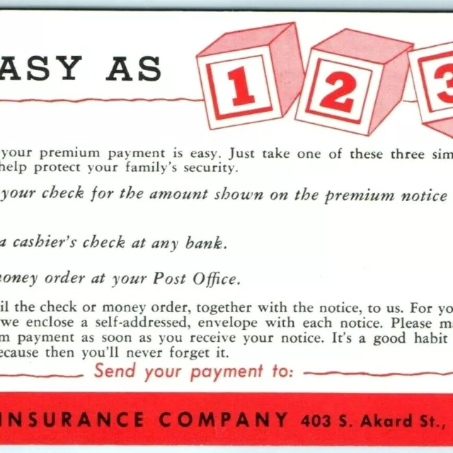 1959 Dallas, Texas Reserve Life Insurance Ink Blotter Card TX Unused Vintage 2L