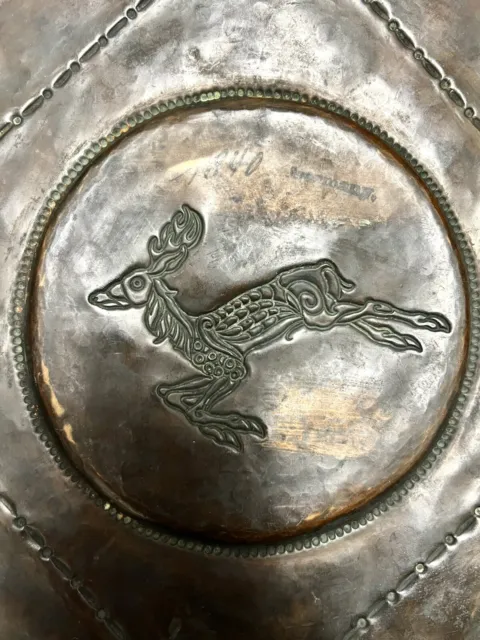 Mid 19th Century German handmade plaque with enamelled deer figure 6