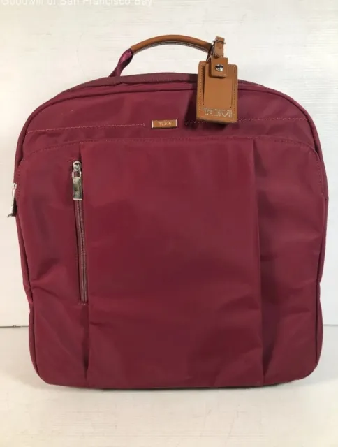 Tumi Sydney Rolling Carry On Bag Merlot Red Inner Pockets Wheels Nylon Zip Rare