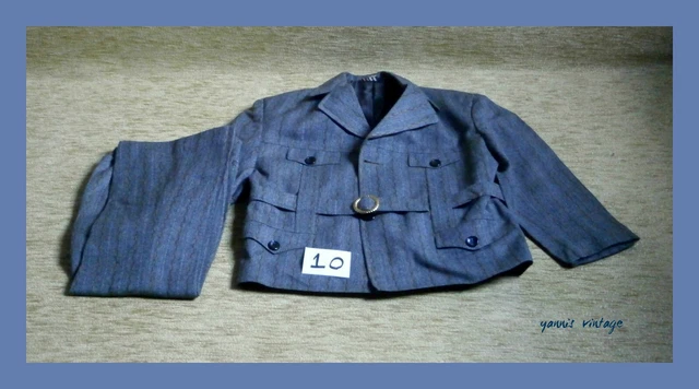 ABITO INVERNALE BAMBINO BAMBINO CON CINTURA A ZONA Nuovo GRIGIO RETRÒ VINTAGE ANNI 60 70 GRECO