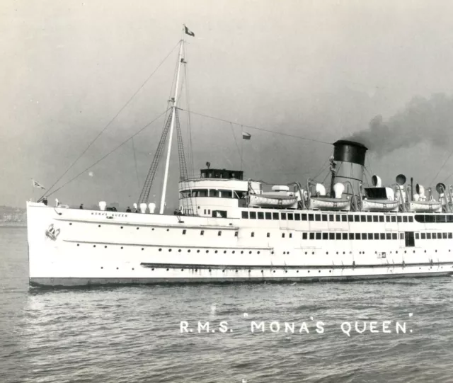 RMS Monas Queen RPPC real photograph postcard antique steam ship shipping #34