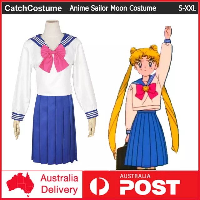 Anime Sailor Moon Tsukino Usagi Cosplay Costume School Uniform Dress Sailor Suit