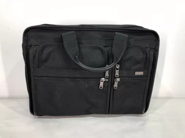 TUMI 2604ID4 BLACK Ballistic NYLON Expandable BRIEFCASE Travel Work Messenger