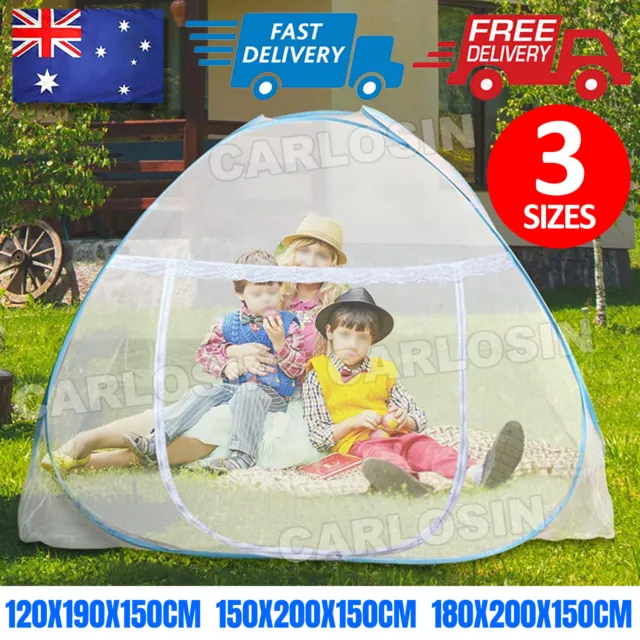 Folding Mosquito Net Home Camping Tent Canopy Dome Insect Bed Netting Protector