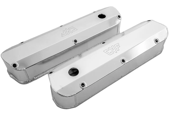 Speedmaster Polished Aluminum Valve Covers For Ford SB 289 302 351w – Black Letter – 347 Stroker