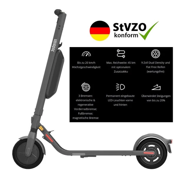 E Roller Mit Straßenzulassung 20 Km H SEGWAY NINEBOT KICKSCOOTER E45D Elektroroller mit Straßenzulassung 20km