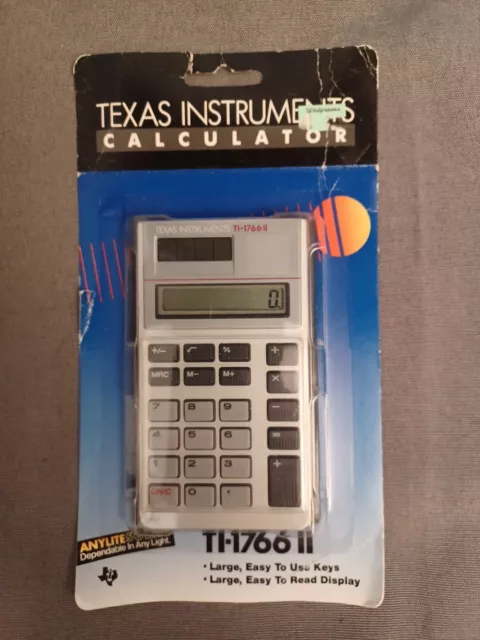 Texas Instruments Solar Powered Hand Held Calculator TI-1766II - New In Box
