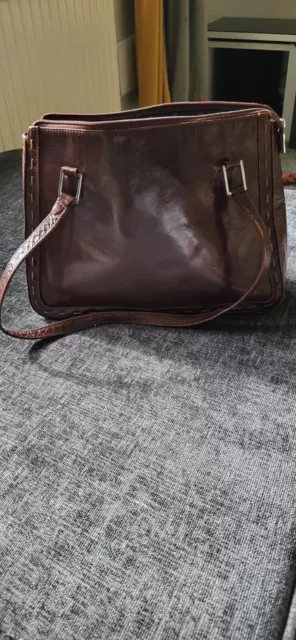 JOANNA HALL BROWN Leather Shoulder Bag Handbag 20.00 PicClick UK