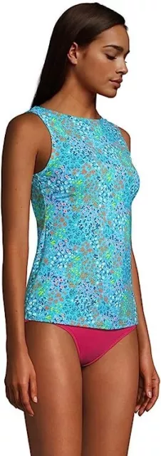 NWT Lands End Womens Chlorine Resistant High Neck Tankini Top Size 12 $90 Z007