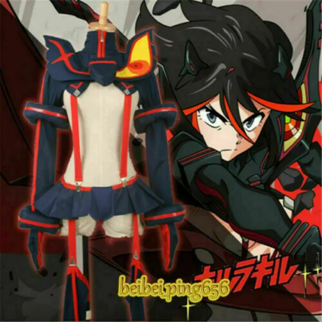 KILL la KILL Ryuko Matoi Cosplay Costume Blue Red Fighting Suit Custom