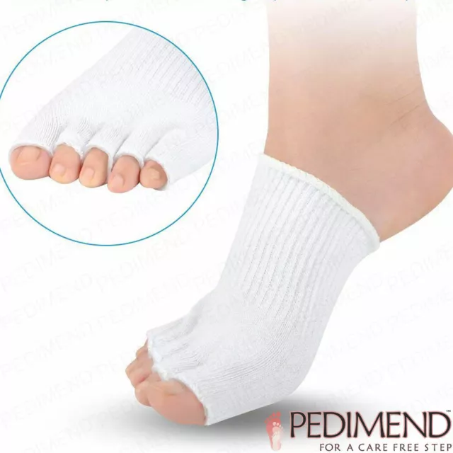 2x PEDIMEND Silicone Gel Socks Compression Foot Arch Support Pain Relief Pair UK