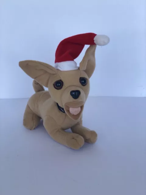 Vintage Applause Yo Quiero Taco Bell Chihuahua Dog 6” Christmas Hat Plush Animal