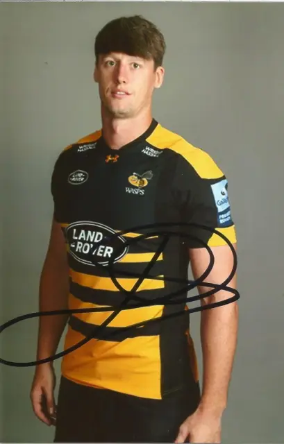 WASPS RUGBY UNION: JAMES GASKELL SIGNED 6x4 PORTRAIT PHOTO+COA