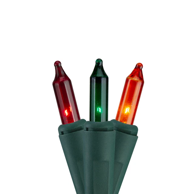 Hofert 150ct Multi Everglow 8-Function Mini Christmas Lights 37.5ft, Green Wire