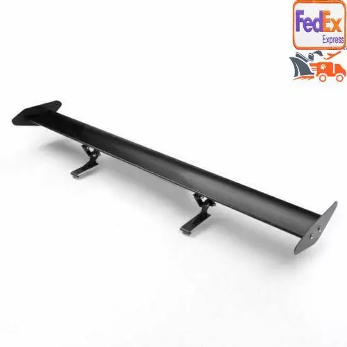 Universal Hatch Adjustable Aluminum GT Rear Trunk Wing Racing Spoiler Black S8