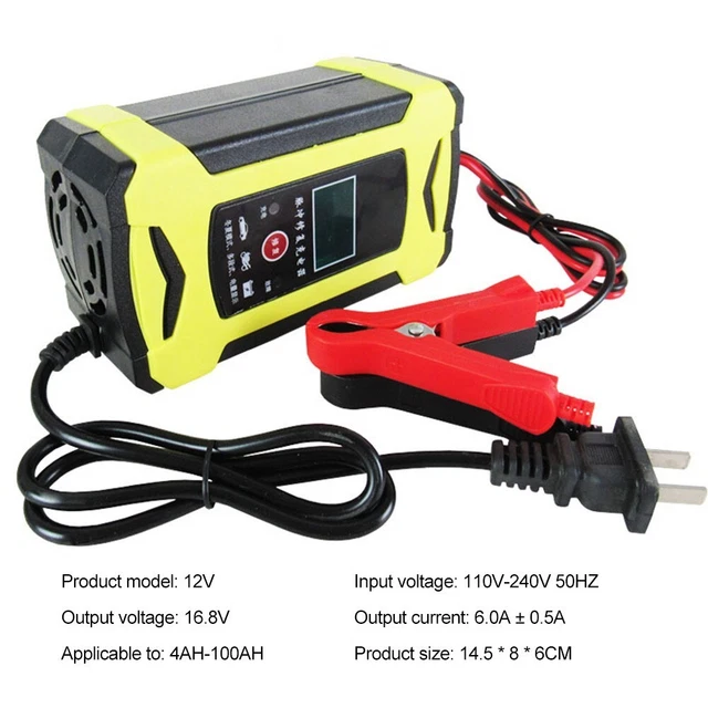 Caricabatterie giallo 12 V surriscaldamento protezione sovratensione protezione