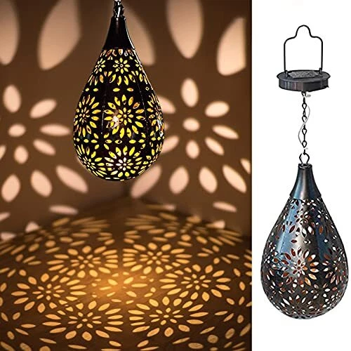 Hanging Solar Lights Outdoor 2 Pack Garden Boho LED Flower Waterproof 2 pack