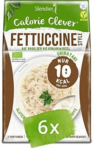 Pasta konjak slendier pasta di vetro biologica fettuccine senza glutine 6x 250 g NUOVA MHD 4/24
