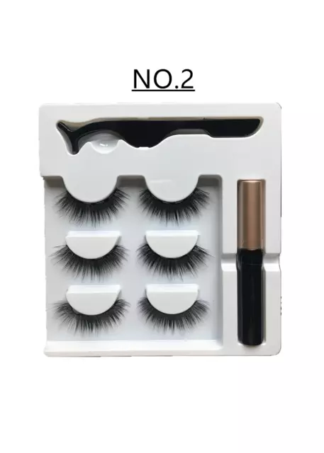 Magnetic Eyelashes Reusable Makeup Handmade False Lashes Extensions Eyeliner 3