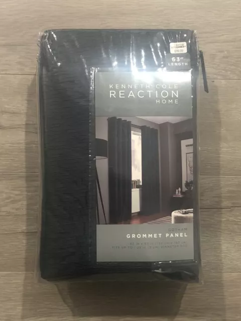 Kenneth Cole Reaction Home Gotham Grommet Window Curtain Panel 63" in Midnight