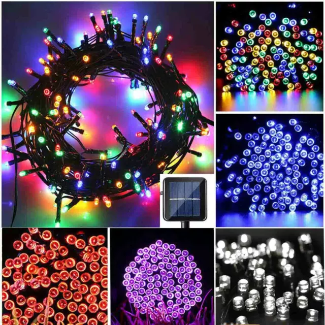 100 LED Solar Power String Light Outdoor Garden Christmas Party Decor Lamp Fairy