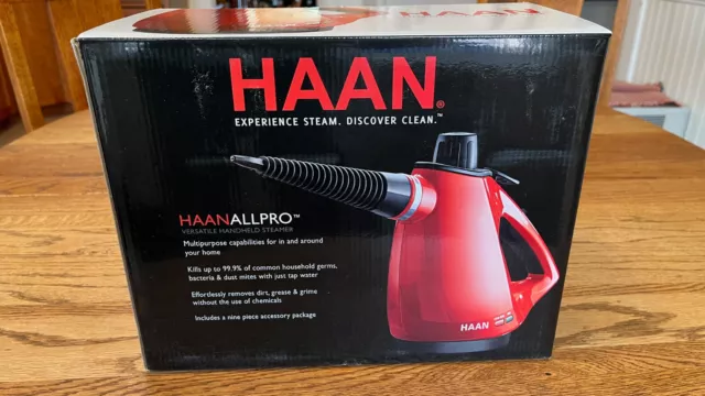 Haan Allpro Handheld Steam Cleaner with Attachments Open Box Never Used