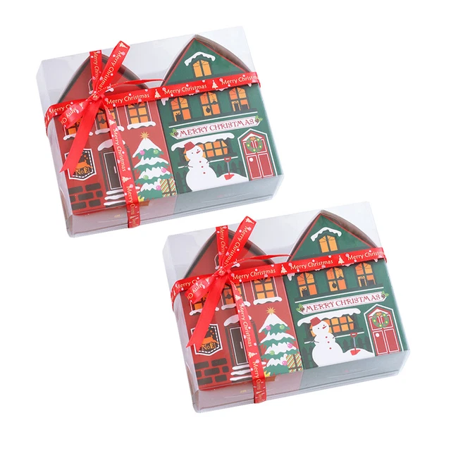 2 Sets Weihnachten Tisch Dekorationen Geschenk Verpackung Box Santa Candy Box