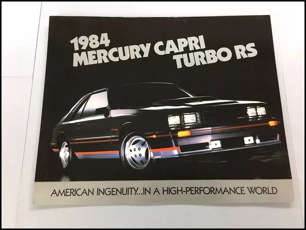 1984 Mercury Capri Turbo RS Original Car Sales Brochure Folder