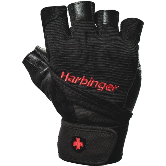 Harbinger Pro Wrist Wrap Weightlifting Glove Black Extra Large