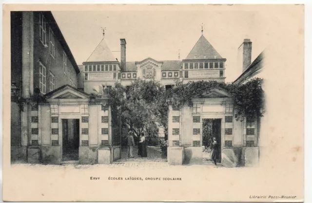 ERVY LE CHATEL - Aube - CPA 10 - le groupe scolaire - carte 1900